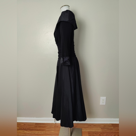 Joseph Ribkoff Black Dress With Collar & Sleeves Rhinestone Size 6 - Picture 8 of 15